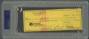 Carlton Fisk 1980 Boston Red Sox Signed Check - Final Year in Boston!